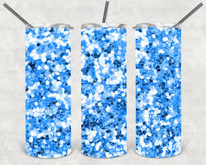 Blue Chunky Glitter 20 oz Tumbler