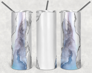 Blue White Silver 20 oz Tumbler