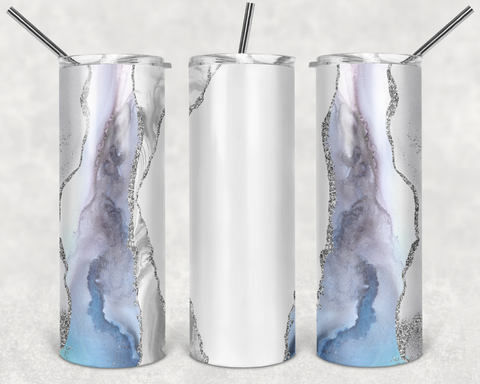 Blue White Silver 20 oz Tumbler