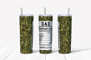 Dad Nutritional Facts 20 oz Tumbler