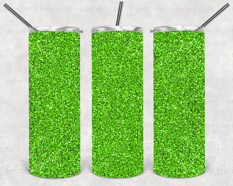 Electric Green Fine Glitter 20 oz Tumbler