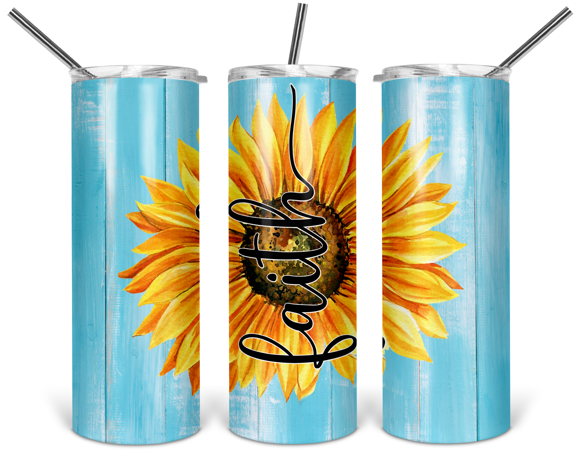 Faith Sunflower 20 oz or 30 oz Tumbler