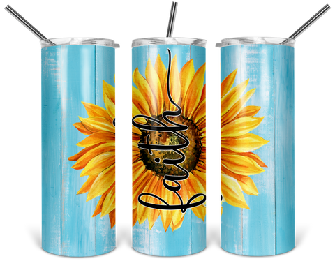 Faith Sunflower 20 oz or 30 oz Tumbler