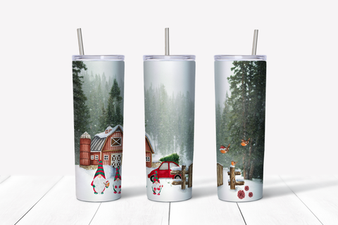 Farmhouse Christmas Gnomes 20 oz Tumbler