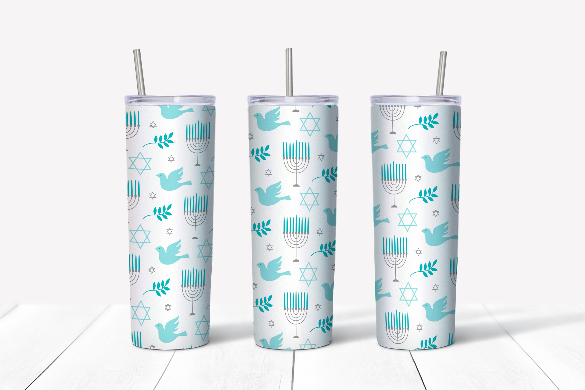 Happy Hanukkah (White Background) 20 oz Tumbler