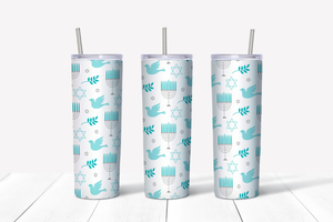 Happy Hanukkah (White Background) 20 oz Tumbler