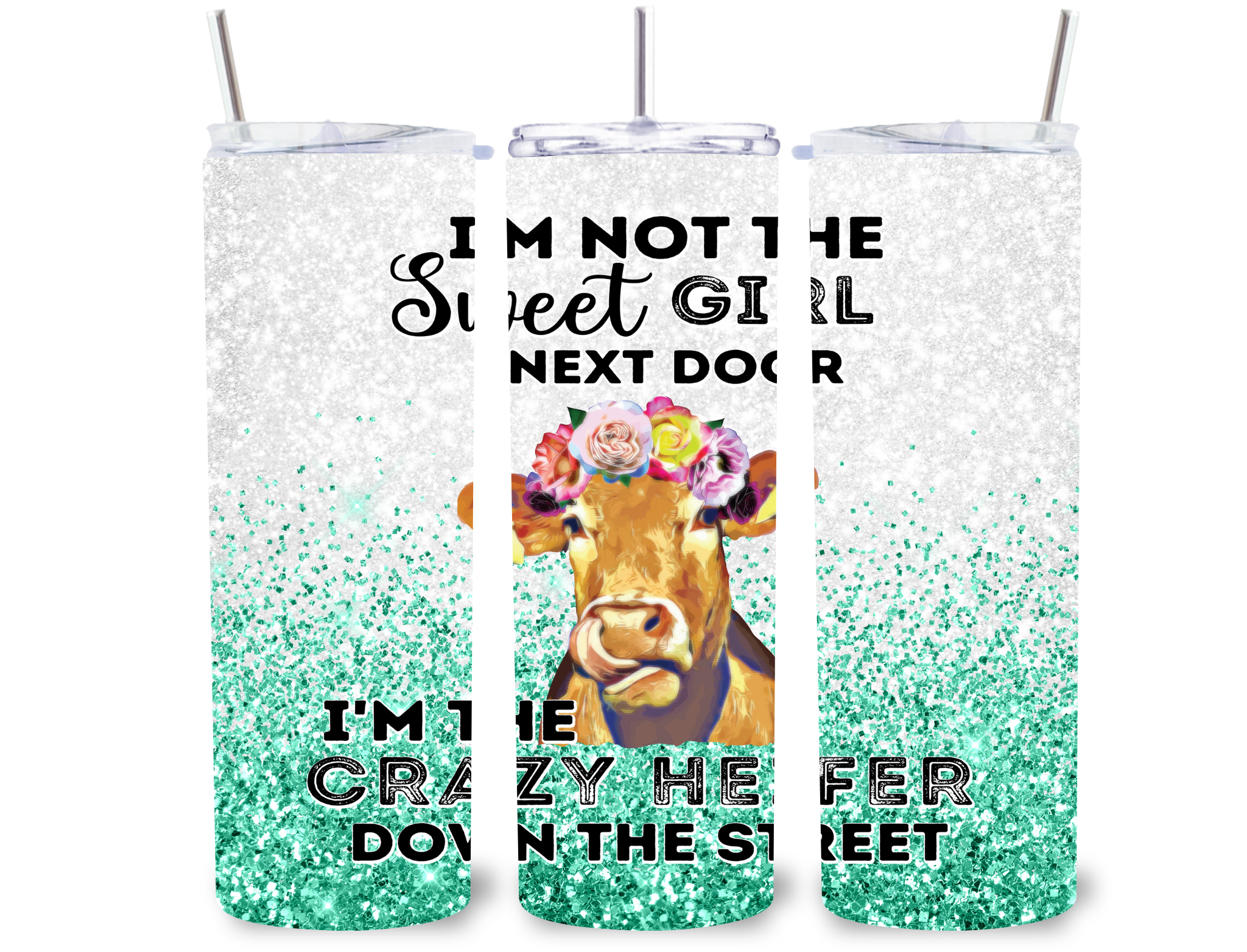 I'm Not the Sweet Girl Down the Street, I'm the Crazy Heifer Down the Street 20 oz or 30 oz Tumbler