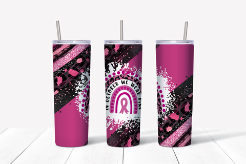 In October We Wear Pink Brushstrokes Rainbow 20 oz Tumbler