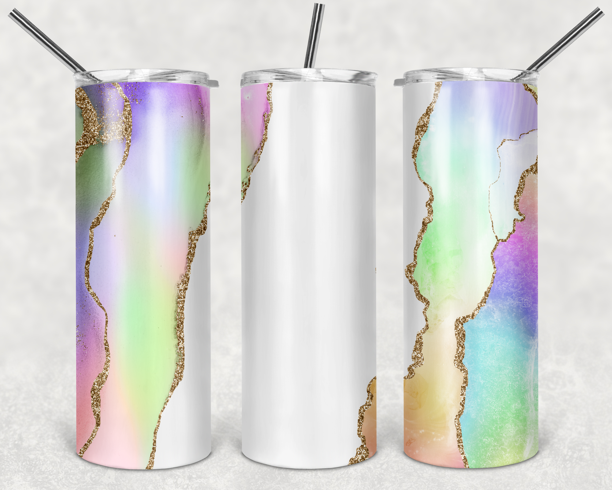 Luminescent Gold Marble 20 oz Tumbler