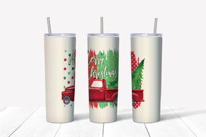 Merry Christmas Red Truck 20 oz Tumbler