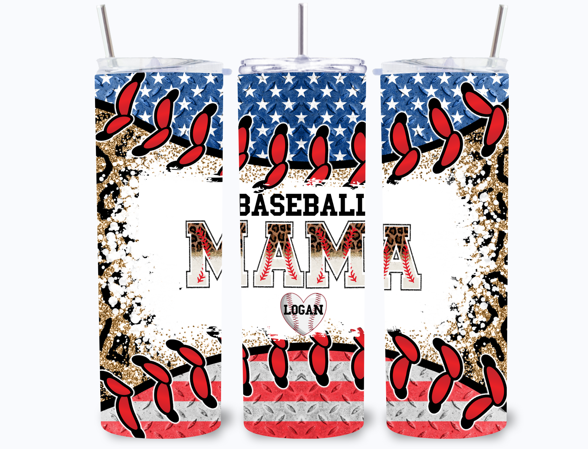 Personalized Baseball Mama 20 oz Tumbler