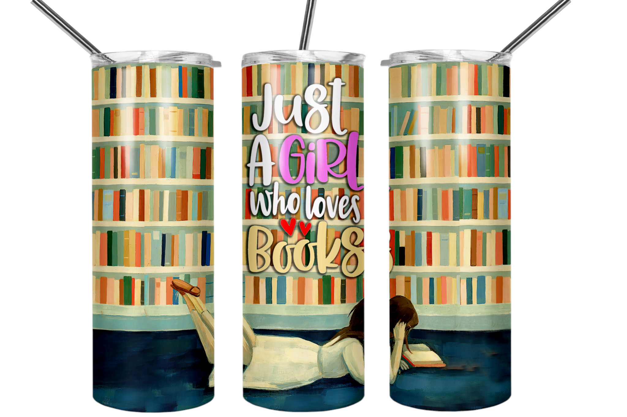 Just a Girl Who Loves Books 20 oz Tumbler