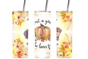 Just a Girl Who Loves Fall Floral 20 oz Tumbler