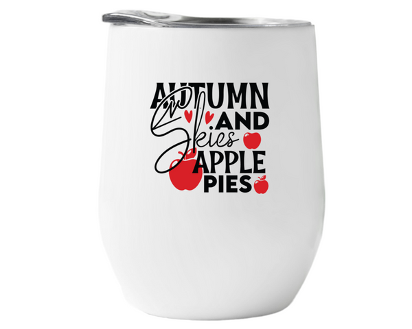 Autumn Skies and Apple Pies Wine Tumbler