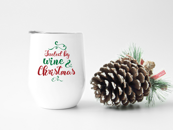 Fueled by Wine and Christmas Wine Tumbler