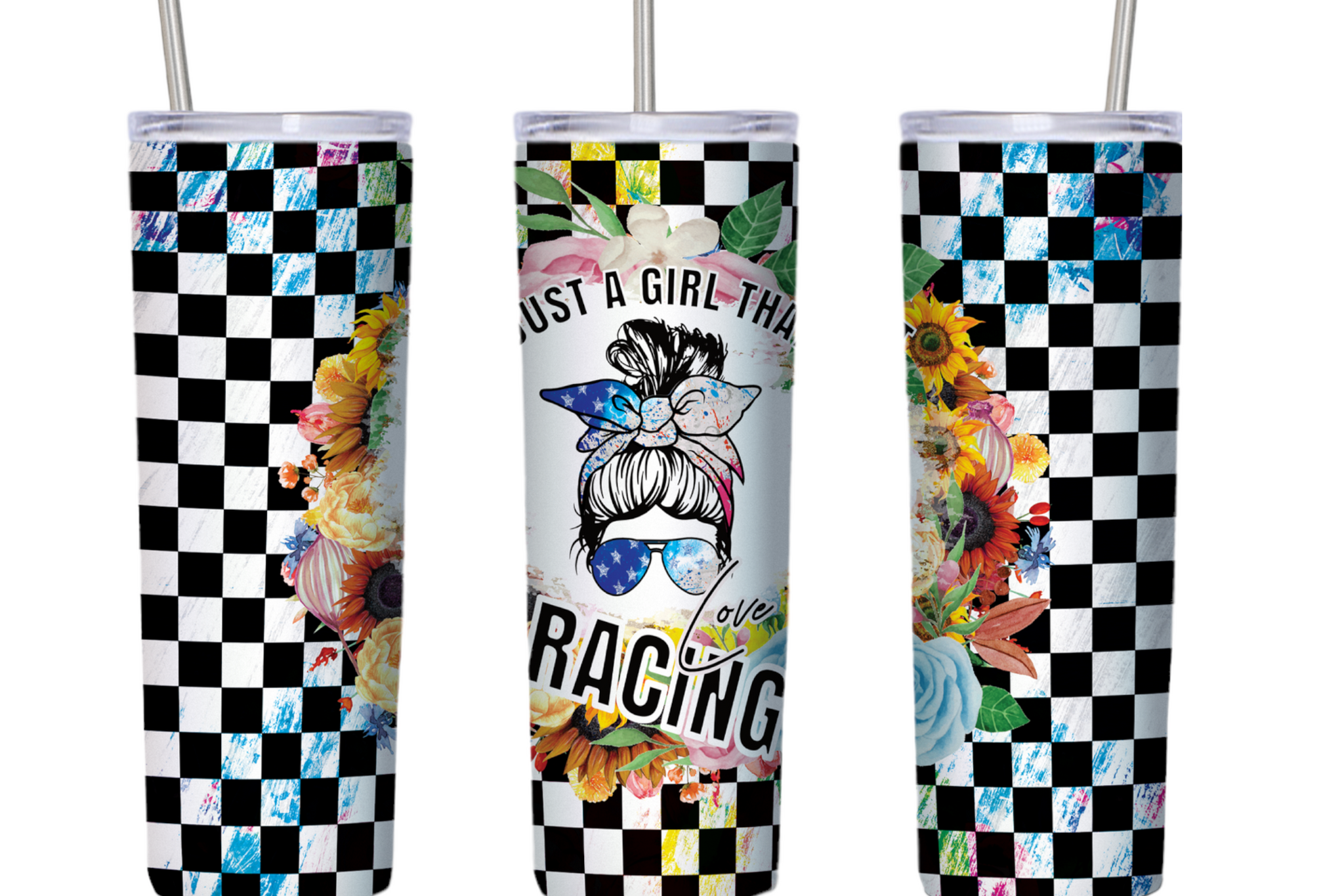 Just a Girl that Love Racing 20 oz Tumbler