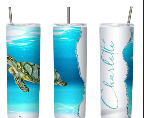 Personalized Turtle 20 oz Tumbler