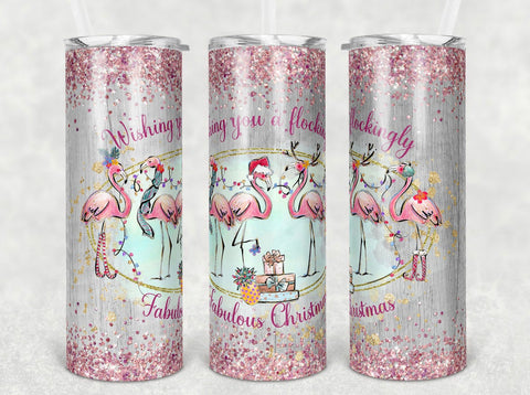 Flamingos Christmas 20 oz Tumbler