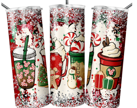 Red White Green Christmas 20 oz Tumbler