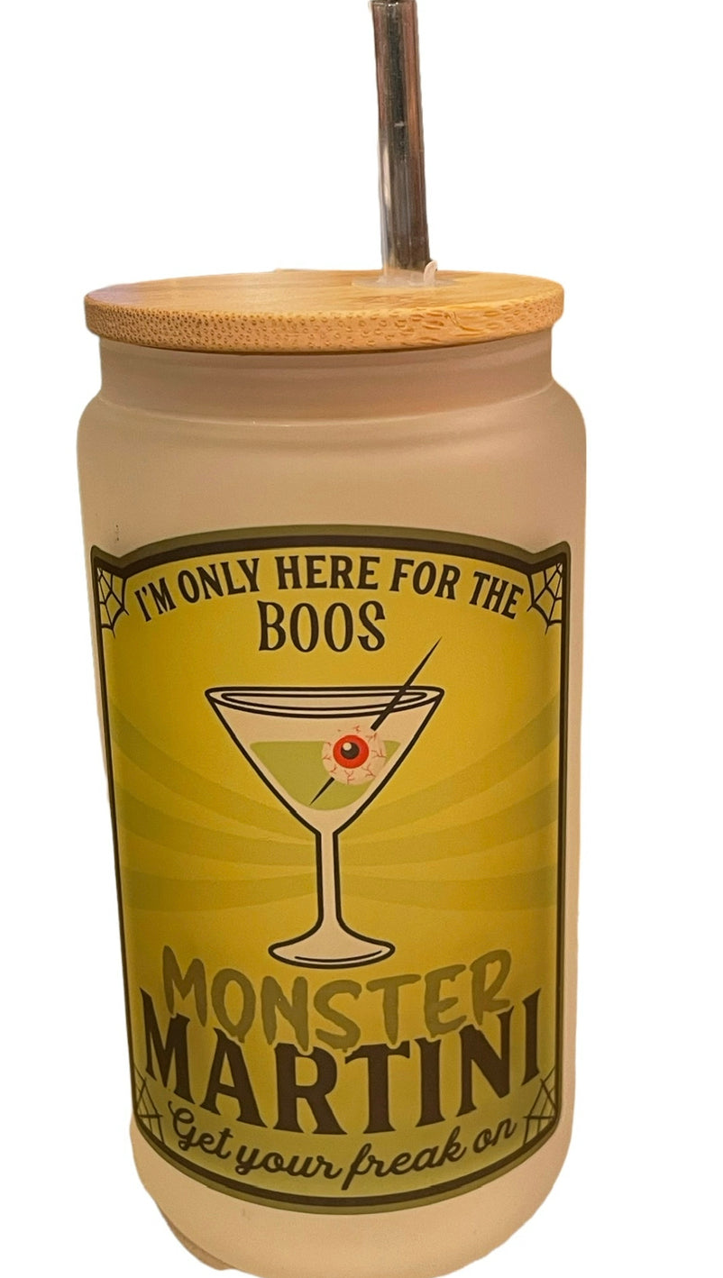 I’m Only Here for the Boos Glass Tumbler Monster