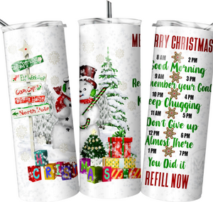 Merry Christmas Water Tracking 20 oz Tumbler