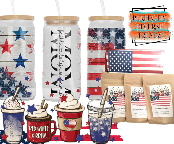 Mama Americana 16 oz Glass Tumbler